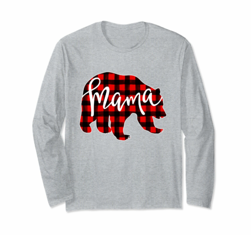 Red Plaid Mama Bear Shirt Matching Pajama Family Buffalo Mom