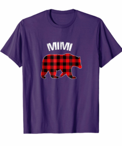 Red Plaid Mimi Bear Buffalo Matching Family Pajama Shirt Red Plaid Mimi Bear Buffalo Matching Family Pajama Shirt