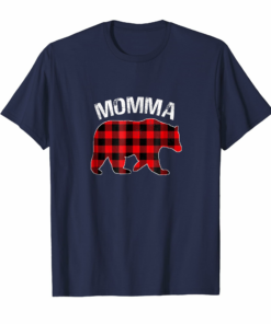 Red Plaid Momma Bear Buffalo Matching Family Pajama Shirt Red Plaid Momma Bear Buffalo Matching Family Pajama Shirt