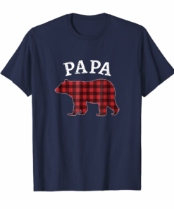 Red Plaid Papa Bear T Shirt Matching Family Gift Red Plaid Papa Bear T Shirt Matching Family Gift