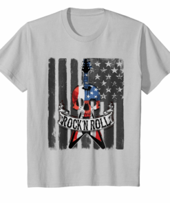 Rock N Roll Guitar American Flag Vinatge T Shirt Music Band Rock N Roll Guitar American Flag Vinatge T Shirt Music Band