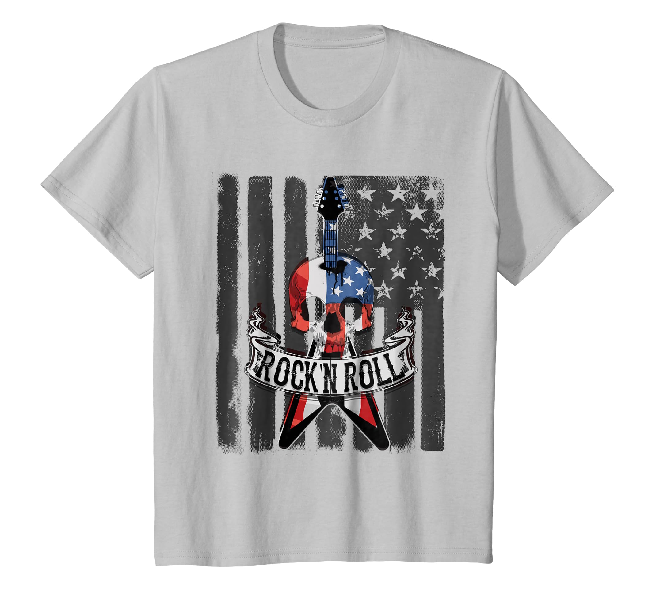Rock N Roll Guitar American Flag Vinatge T Shirt Music Band Rock N Roll Guitar American Flag Vinatge T Shirt Music Band