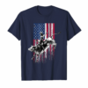 Rodeo Bull Rider Patriotic American Flag T Shirt For Cowboys