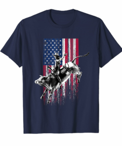 Rodeo Bull Rider Patriotic American Flag T Shirt For Cowboys Rodeo Bull Rider Patriotic American Flag T Shirt For Cowboys
