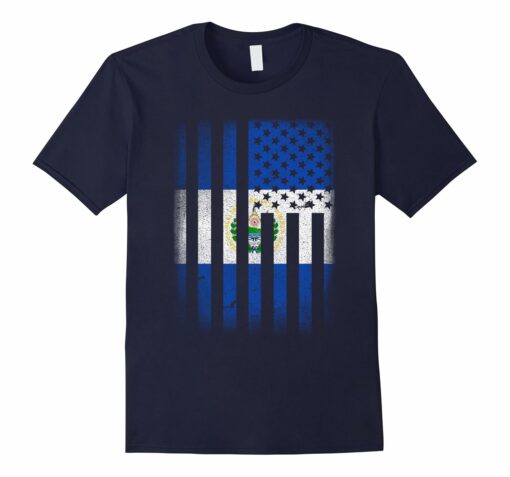 Salvadoran American Flag T Shirt Salvador