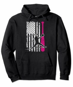 Softball American Flag Pullover Hoodie Softball American Flag Pullover Hoodie