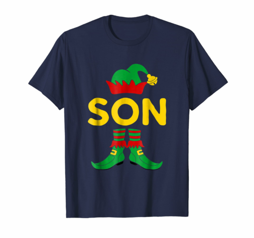 Son Elf Christmas Shirt Family Matching Pajama Gift Tee