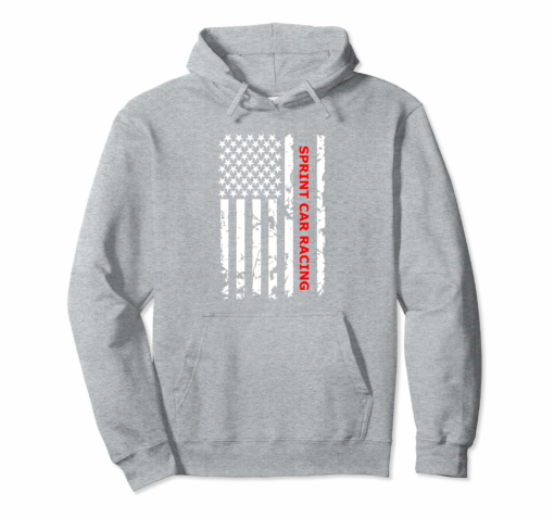 Sprint Car Racing Usa Flag Hoodie