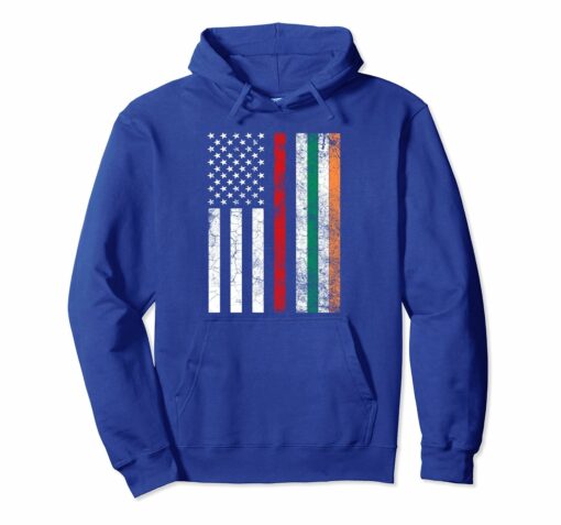 St Patricks Day Firefighter Irish American Flag Hoodie