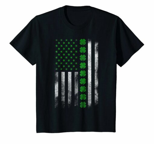 St Patricks Day Irish American Flag T Shirt