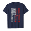 Stick Shift American Flag Muscle Car 6 Gears Mechanic Shirt