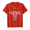 The Gamer Elf Funny Christmas Tshirt Gift Matching Family