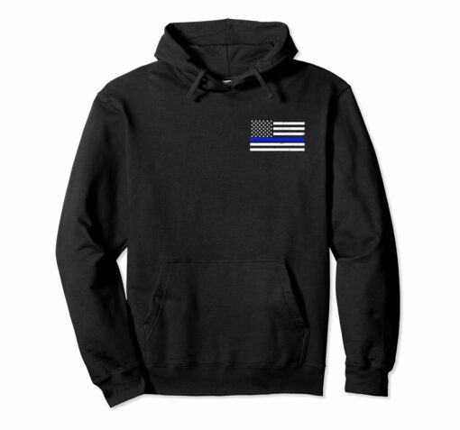 Thin Blue Line American Flag Police Hoodie