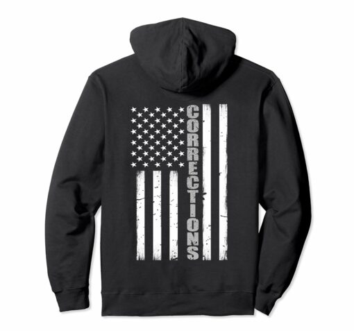Thin Silver Line Corrections Flag Hoodie