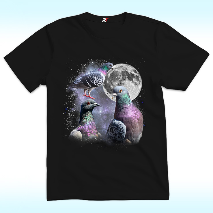 Three Pigeon Moon Shirt Three Pigeon Moon Shirt