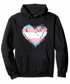 Transgender Pride Heart Flag Hoodie Trans Awareness Gift Transgender Pride Heart Flag Hoodie Trans Awareness Gift
