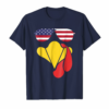 Turkey Face Tshirt Thanksgiving Usa Flag Sunglasses Gobble