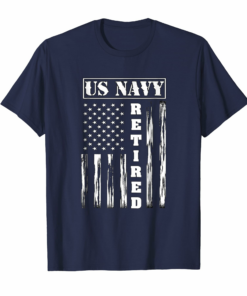 Us Navy Retired Distressed American Flag Tee Us Navy Retired Distressed American Flag Tee