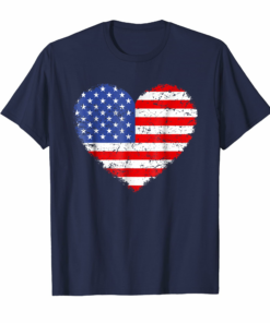 Usa Flag Heart T Shirt 4th July Red White Blue Stars Stripes Usa Flag Heart T Shirt 4th July Red White Blue Stars Stripes