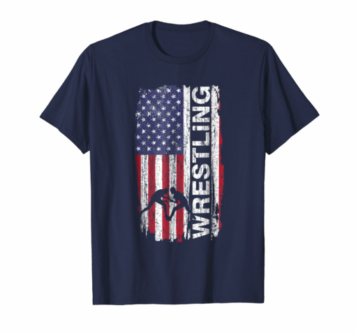 Usa Flag Wrestling T Shirt Gift