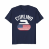 Usa Red White And Blue American Flag Curling Stone Shirt