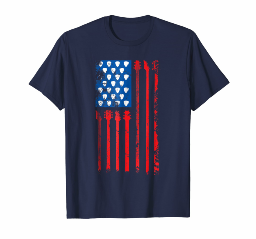 Vintage Guitar Shirt American Us Flag Shirt