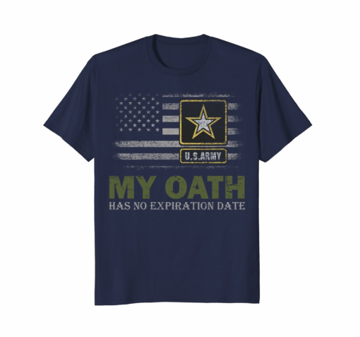 Vintage Us Army My Oath Has No Expiration Date Flag Tshirt