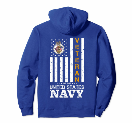 Vintage Us Navy Veteran American Flag Hoodie Veterans Day