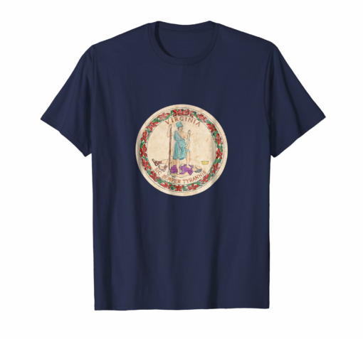 Virginia Flag Seal Shirt Distressed Vintage
