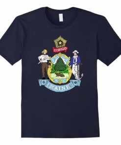 Womens Maine State Flag T Shirt Womens Maine State Flag T Shirt