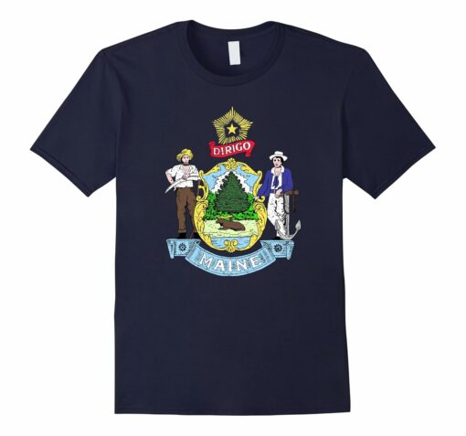 Womens Maine State Flag T Shirt