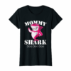 Womens Mommy Shark Tshirt Mom Mama Parent Matching Family Shark Tee