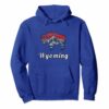 Wyoming Hoodie With Flag Themed Mountain Scenery