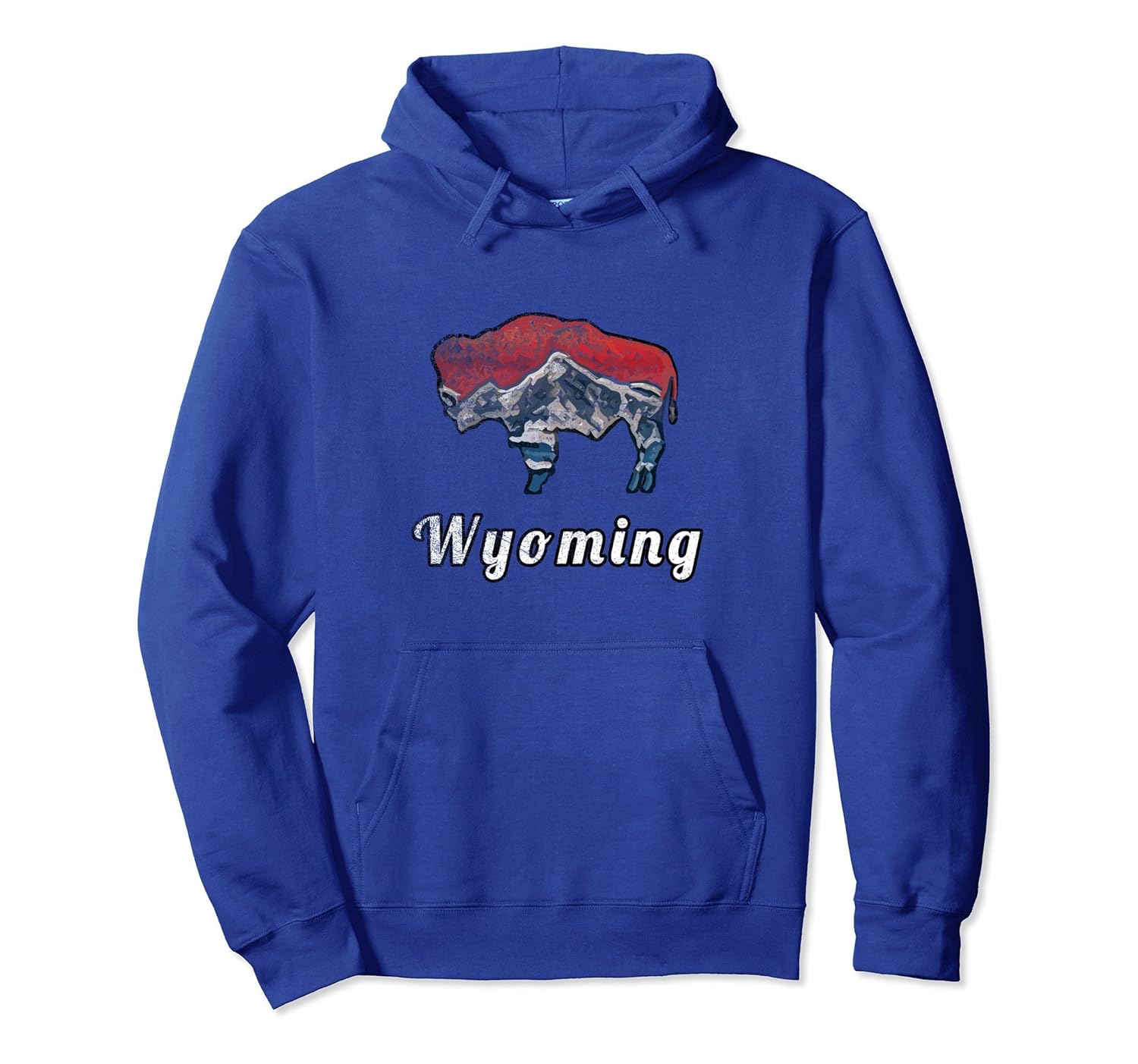 Wyoming Hoodie With Flag Themed Mountain Scenery Wyoming Hoodie With Flag Themed Mountain Scenery