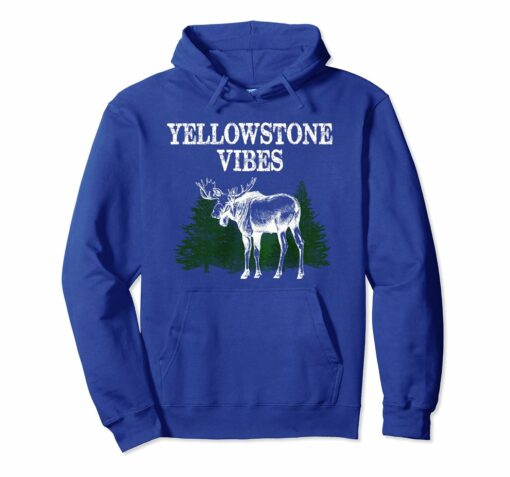 Yellowstone Vibes Hoodie Moose National Park Family Vacation