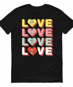 SpongeBob SquarePants Stacked Love Adult Short Sleeve T-Shirt