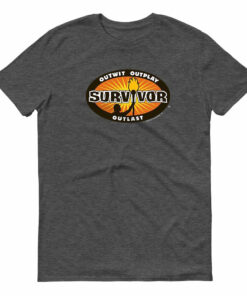 Survivor Outwit, Outplay, Outlast Logo Grey Adult Short Sleeve T-Shirt