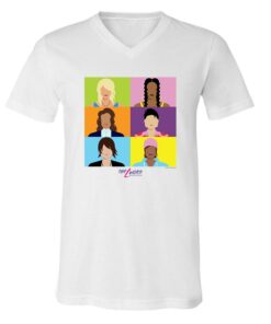 The L Word Generation Q Faces Adult V-Neck T-Shirt
