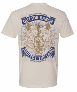 Yellowstone Dutton Ranch Protect The Land Wolf Adult Short Sleeve T-Shirt
