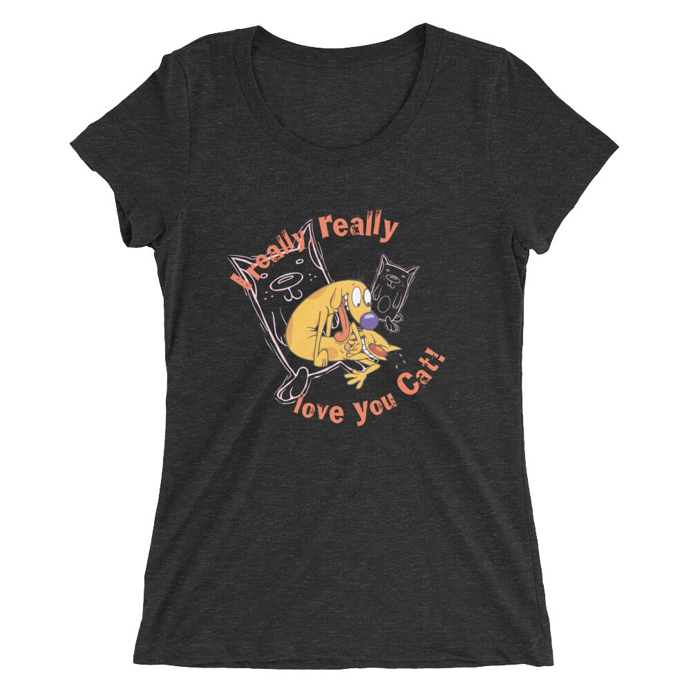 CatDog Really Love You Cat Women's Short Sleeve T-Shirt CatDog Really Love You Cat Women's Short Sleeve T-Shirt