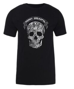 Penny Dreadful Line Art Skull Adult Short Sleeve T-Shirt