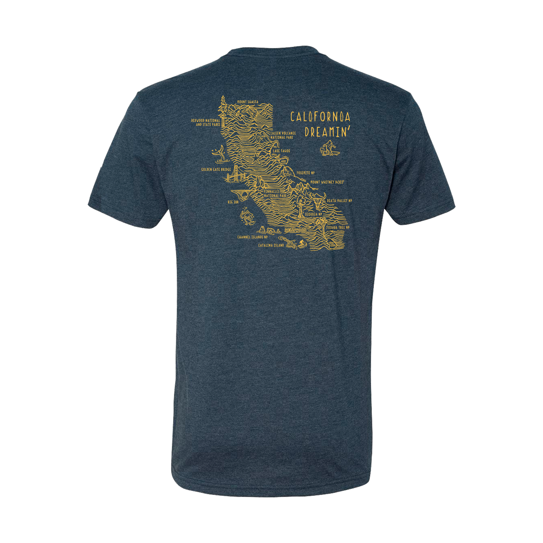 California Topo Map T-Shirt California Topo Map T-Shirt