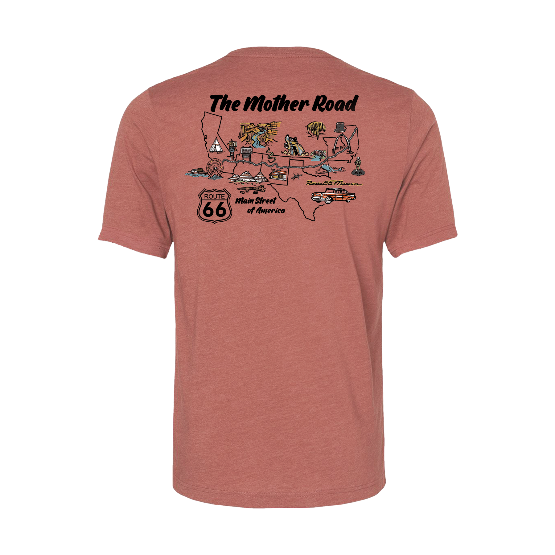 Route 66 Map T-Shirt Route 66 Map T-Shirt