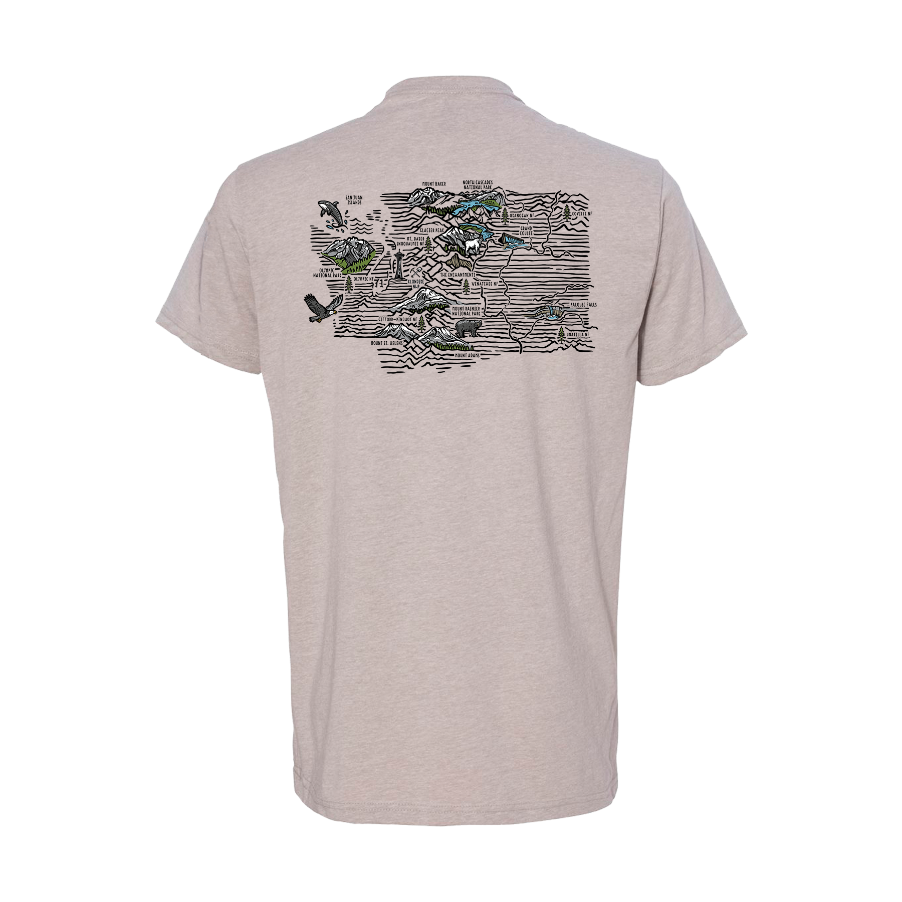 Washington Topo Map T-Shirt Washington Topo Map T-Shirt