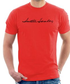 Austin Healey Handwriting Logo British Motor Heritage Men's T-Shirt 1 Austin Healey Handwriting Logo British Motor Heritage Mens T Shirt 2