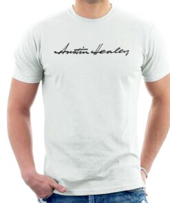 Austin Healey Handwriting Logo British Motor Heritage Men's T-Shirt 2 Austin Healey Handwriting Logo British Motor Heritage Mens T Shirt 3