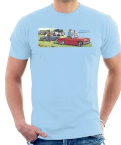 Austin Healey Sprite Mk II Race Day British Motor Heritage Mens T Shirt 1