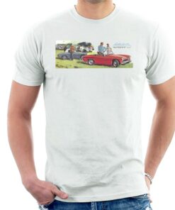 Austin Healey Sprite Mk II Race Day British Motor Heritage Mens T Shirt 2