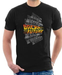 Back To The Future Classic Layered Logo Mens T Shirt 1