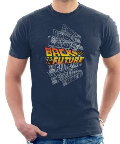 Back To The Future Classic Layered Logo Mens T Shirt 2